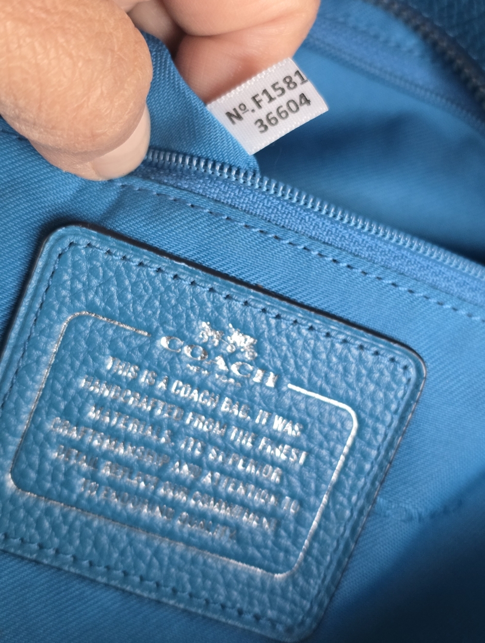 Coach Sophia Small Tote Bright Blue Pebbled Leather 💙 & Silver Hardware #36604 - Picture 9 of 14